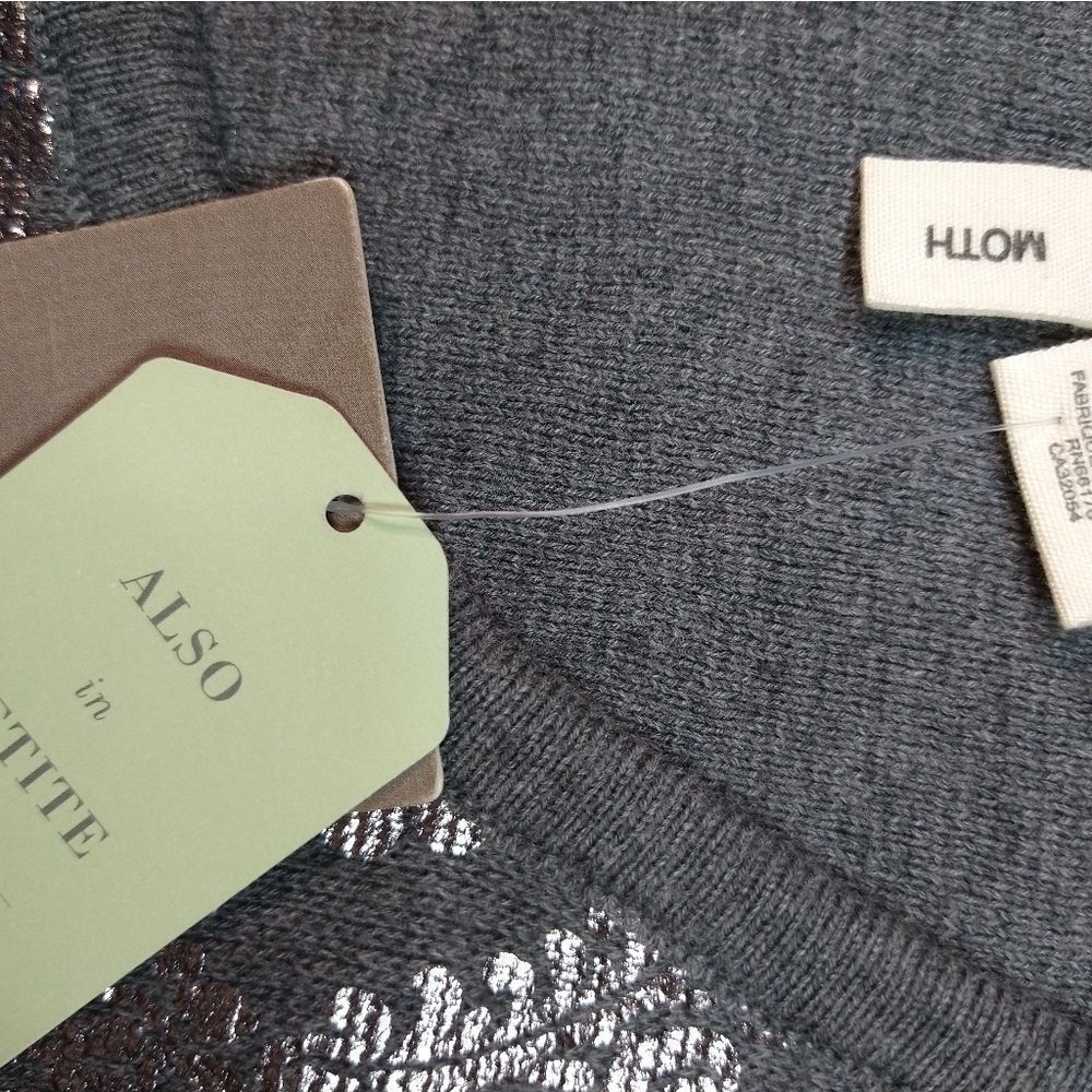 Grey and Silver Anthropologie Moth Knit top - Picture 3 of 9